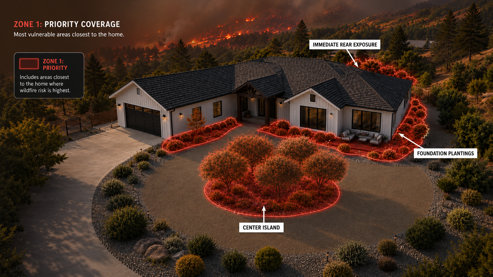 Defense layer one: priority near-home fuels closest to the structure